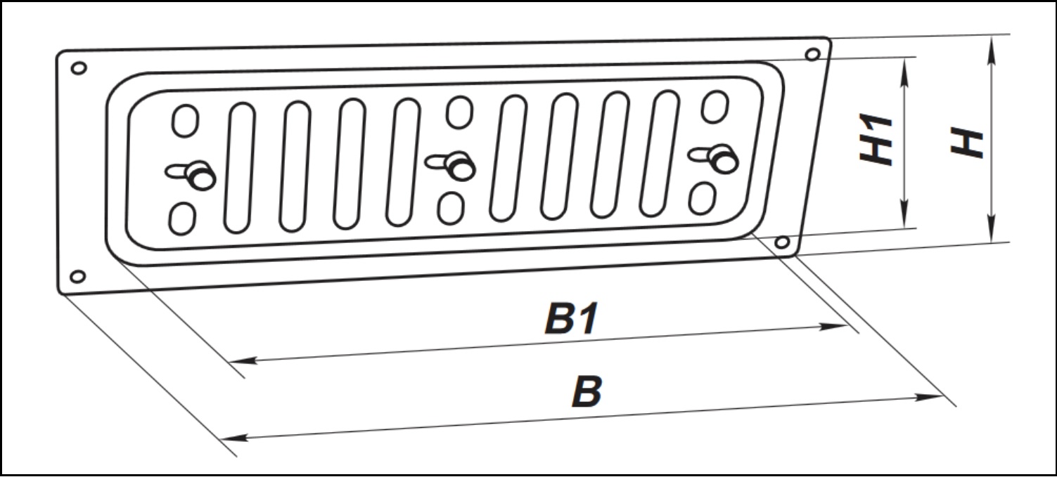 Габаритные размеры приточно-вытяжной решетки ВЕНТС МВМП 260x240 Р Н